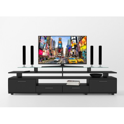 Тумба под телевизор ТВ Comfy Home Cinema черный фабрика Тиса