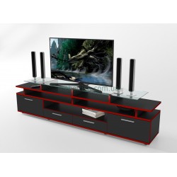 Тумба под телевизор ТВ Comfy Home Cinema черный+красный