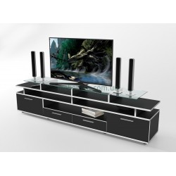 Тумба под телевизор ТВ Comfy Home Cinema черный+белый