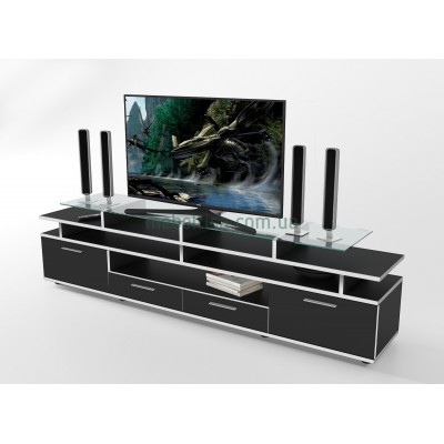 Тумба под телевизор ТВ Comfy Home Cinema черный+белый фабрика Тиса