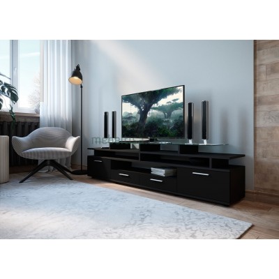 Тумба под телевизор ТВ Comfy Home Cinema черный фабрика Тиса