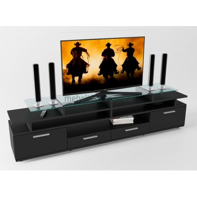 Тумба под телевизор ТВ Comfy Home Cinema черный фабрика Тиса