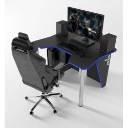 Геймерский игровой стол ZEUS IGROK-3 черный+синий