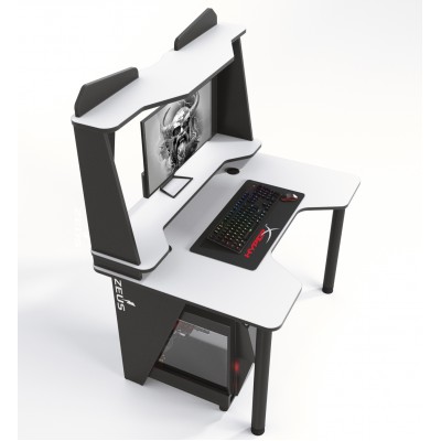 Геймерский игровой стол ZEUS IVAR-2 черный+белый фабрика Rasin