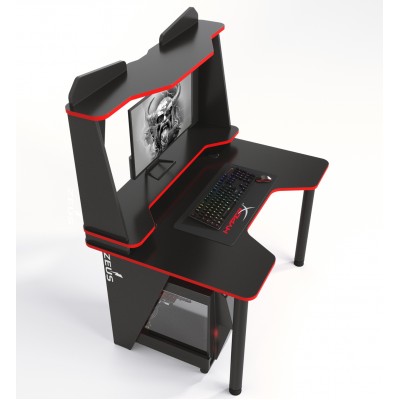 Геймерский игровой стол ZEUS IVAR-2 черный+красный фабрика Rasin