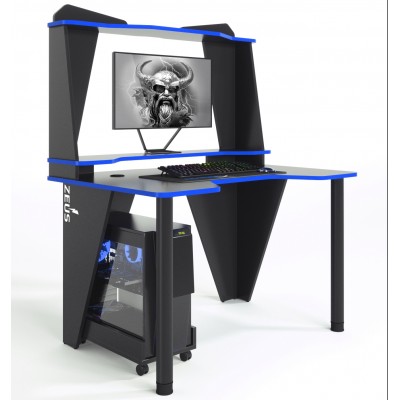 Геймерский игровой стол ZEUS IVAR-2 черный+синий фабрика Rasin Геймерский игровой стол ZEUS IVAR-2 черный+синий фабрика Rasin