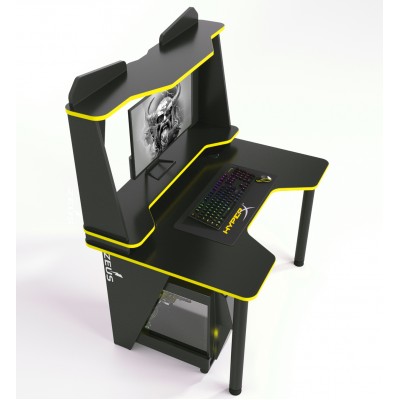 Геймерский игровой стол ZEUS IVAR-2 черный+желтый фабрика Rasin