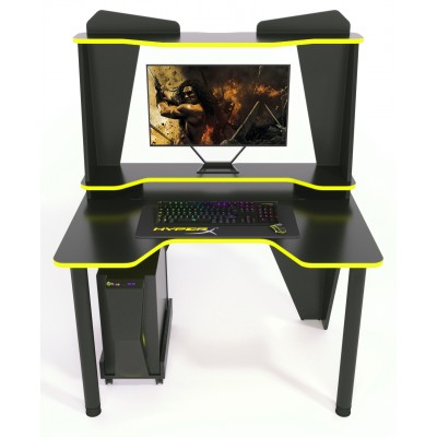 Геймерский игровой стол ZEUS IVAR-2 черный+желтый фабрика Rasin