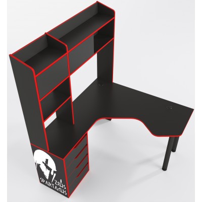 Геймерский игровой стол ZEUS Spartak черный+красный фабрика Rasin Геймерский игровой стол ZEUS Spartak черный+красный фабрика Rasin
