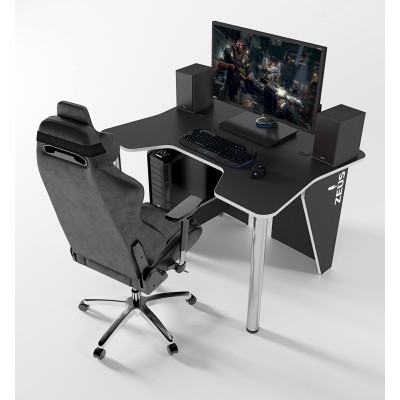 Геймерский игровой стол ZEUS IGROK-3 черный+белый фабрика Rasin