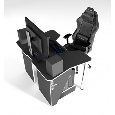 Геймерский игровой стол ZEUS IGROK-3 черный+белый фабрика Rasin