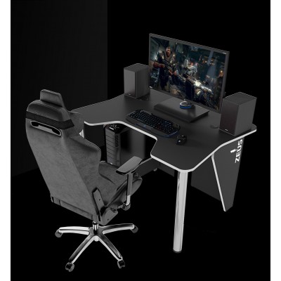 Геймерский игровой стол ZEUS IGROK-3 черный+белый фабрика Rasin