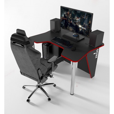 Геймерский игровой стол ZEUS IGROK-3 черный+красный фабрика Rasin