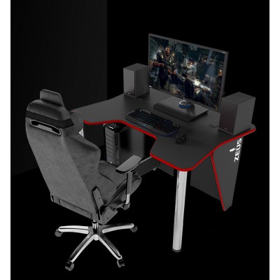 Геймерский игровой стол ZEUS IGROK-3 черный+красный фабрика Rasin