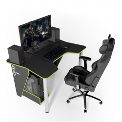 Геймерский игровой стол ZEUS IGROK-3 черный+зеленый