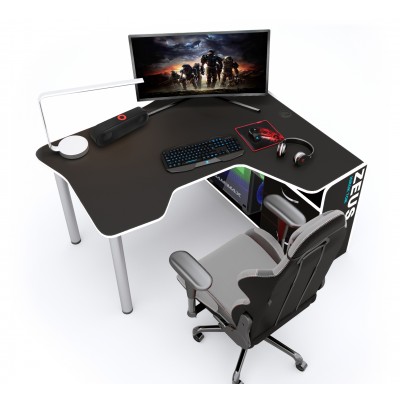 Геймерский игровой стол ZEUS IGROK-TOR черный+белый фабрика Rasin