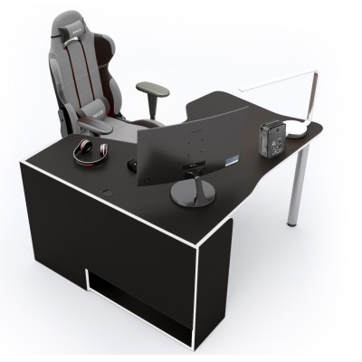 Геймерский игровой стол ZEUS IGROK-TOR черный+белый фабрика Rasin