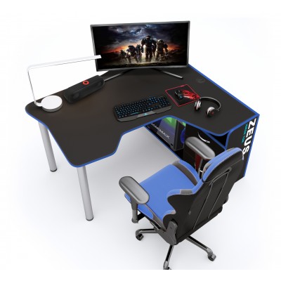 Геймерский игровой стол ZEUS IGROK-TOR черный+синий фабрика Rasin Геймерский игровой стол ZEUS IGROK-TOR черный+синий фабрика Rasin
