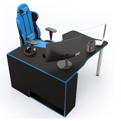 Геймерский игровой стол ZEUS IGROK-TOR черный+синий фабрика Rasin Геймерский игровой стол ZEUS IGROK-TOR черный+синий фабрика Rasin