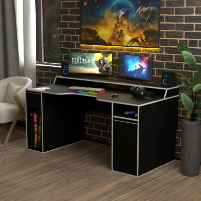 Геймерский игровой стол Rasin RS-27 черный+белый фабрика Rasin