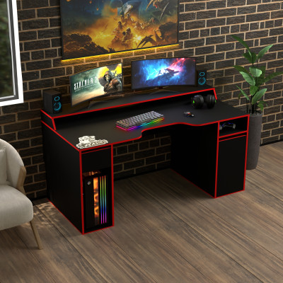 Геймерский игровой стол Rasin RS-27 черный+красный фабрика Rasin