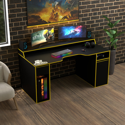 Геймерский игровой стол Rasin RS-27 черный+желтый фабрика Rasin