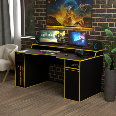 Геймерский игровой стол Rasin RS-27 черный+желтый фабрика Rasin Геймерский игровой стол Rasin RS-27 черный+желтый фабрика Rasin
