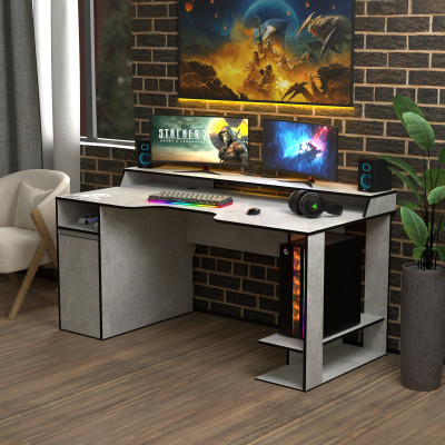 Геймерский игровой стол Rasin RS-28 индастриал+черный фабрика Rasin Геймерский игровой стол Rasin RS-28 индастриал+черный фабрика Rasin