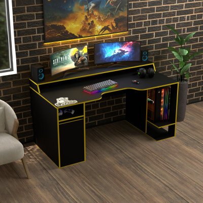 Геймерский игровой стол Rasin RS-28 черный+желтый фабрика Rasin