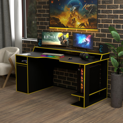 Геймерский игровой стол Rasin RS-28 черный+желтый фабрика Rasin Геймерский игровой стол Rasin RS-28 черный+желтый фабрика Rasin
