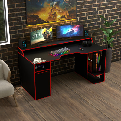 Геймерский игровой стол Rasin RS-28 черный+красный фабрика Rasin