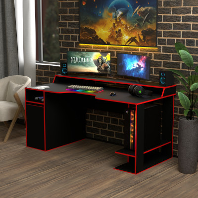 Геймерский игровой стол Rasin RS-28 черный+красный фабрика Rasin Геймерский игровой стол Rasin RS-28 черный+красный фабрика Rasin
