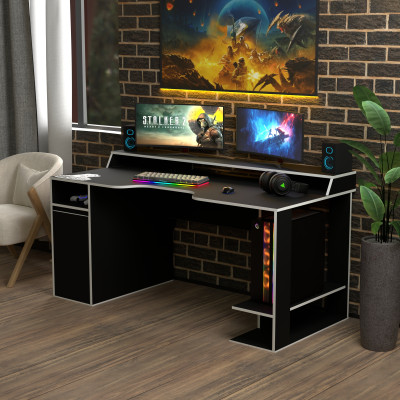 Геймерский игровой стол Rasin RS-28 черный+белый фабрика Rasin