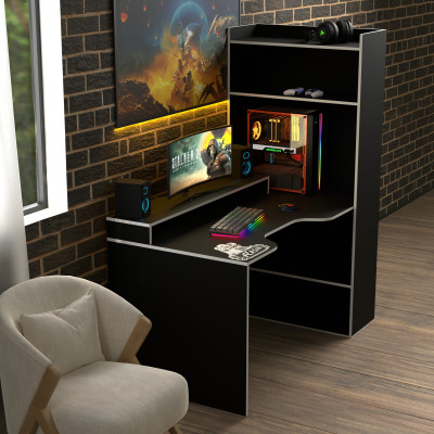 Геймерский игровой стол Rasin RS-31 черный+белый фабрика Rasin