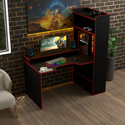 Геймерский игровой стол Rasin RS-31 черный+красный фабрика Rasin