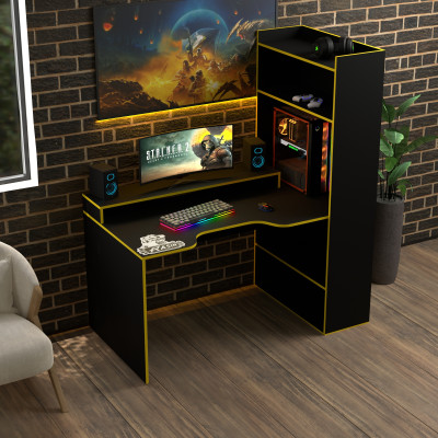 Геймерский игровой стол Rasin RS-31 черный+желтый фабрика Rasin