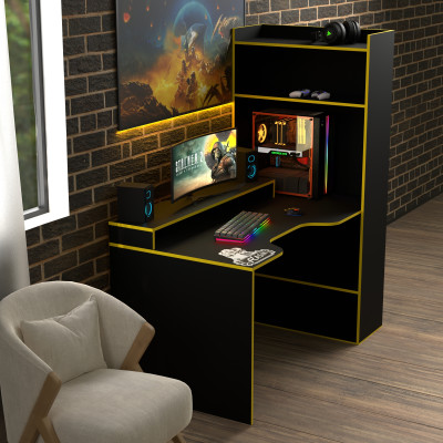 Геймерский игровой стол Rasin RS-31 черный+желтый фабрика Rasin Геймерский игровой стол Rasin RS-31 черный+желтый фабрика Rasin