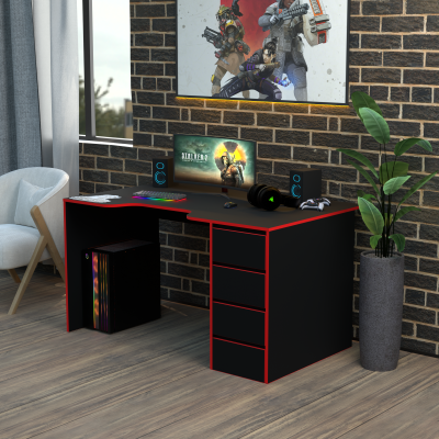 Геймерский игровой стол Rasin RS-33 черный+красный фабрика Rasin Геймерский игровой стол Rasin RS-33 черный+красный фабрика Rasin