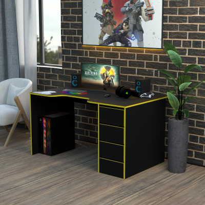 Геймерский игровой стол Rasin RS-33 черный+желтый фабрика Rasin Геймерский игровой стол Rasin RS-33 черный+желтый фабрика Rasin